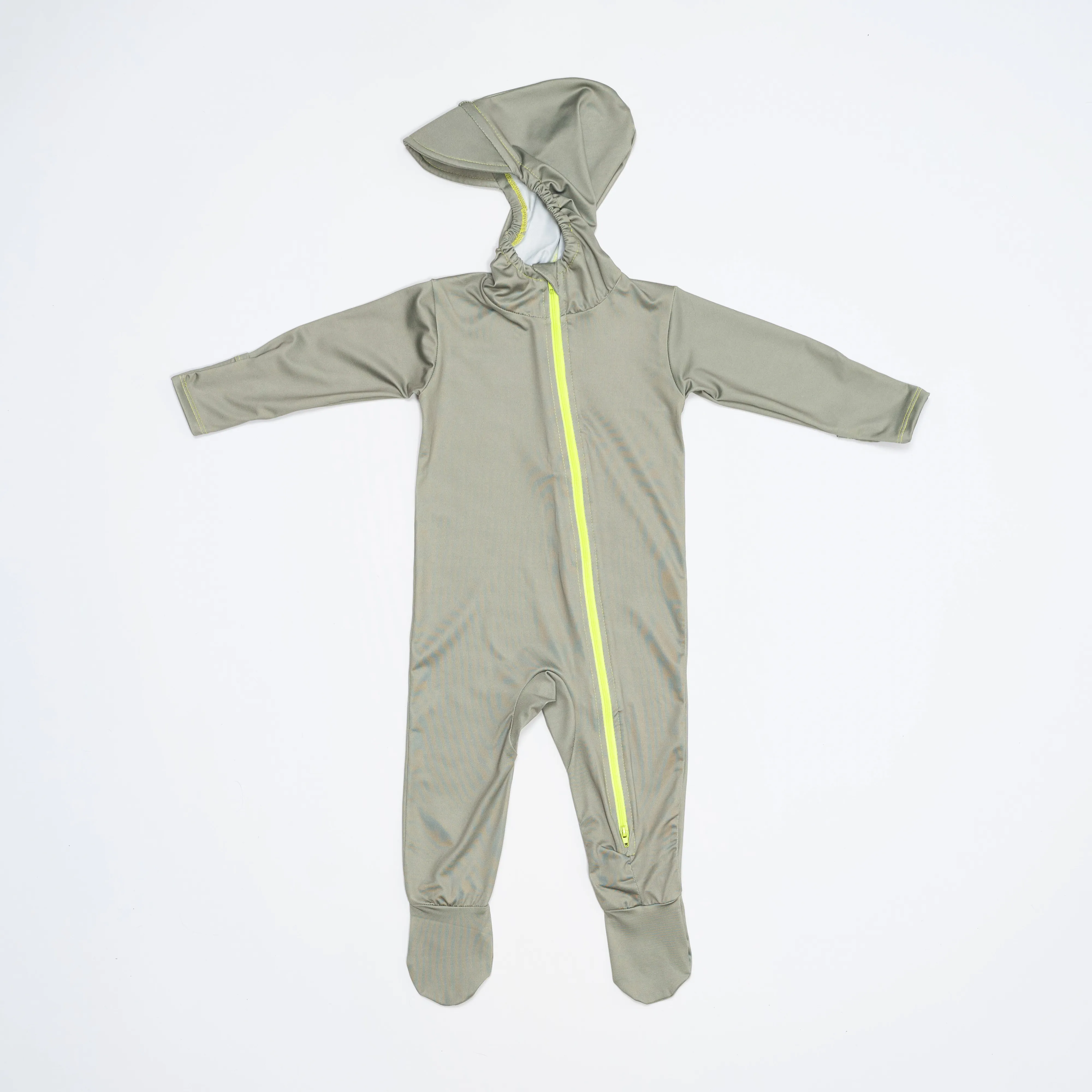 Flat lay of the Sage Green TrailTog UPF 50+ sun suit, another independently tested and certified color